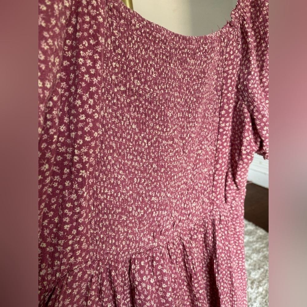 Ditsy Floral Midi Dress Cottagecore Feminine Romantic Summer Spring Flow Garden - Picture 4 of 9